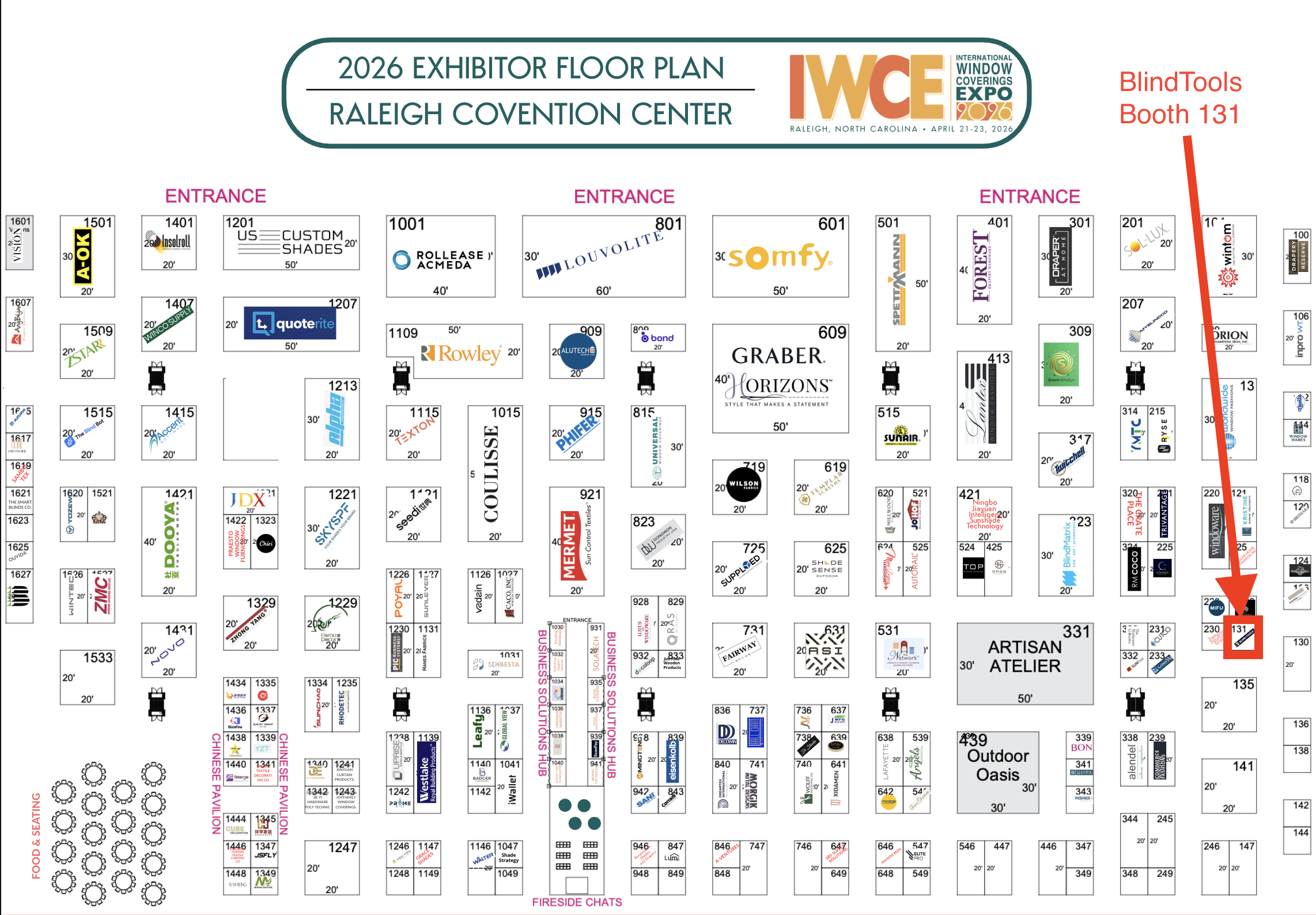 IWCE Vision 2026 Expo Floor Plan - BlindTools Booth #131